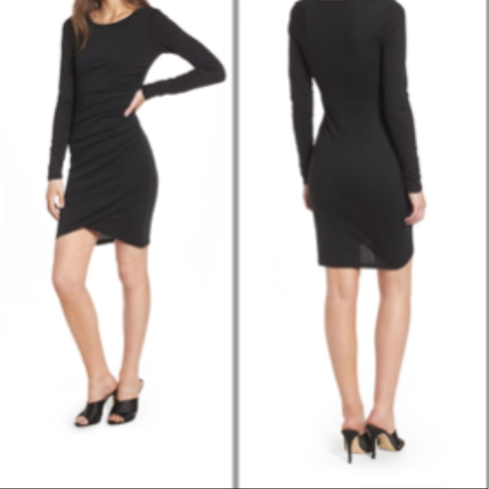 Leith Ruched Long Sleeve Dress size medium